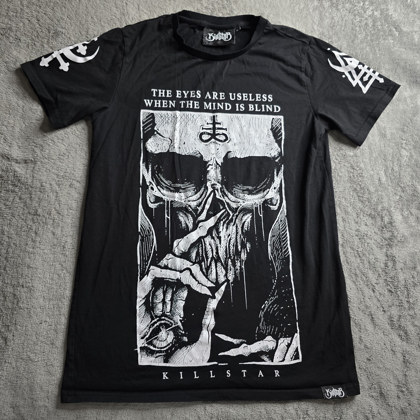 Killstar Shirt Mens Medium Black Mind Is Blind Skull Full Graphic Goth Punk S/S gallery