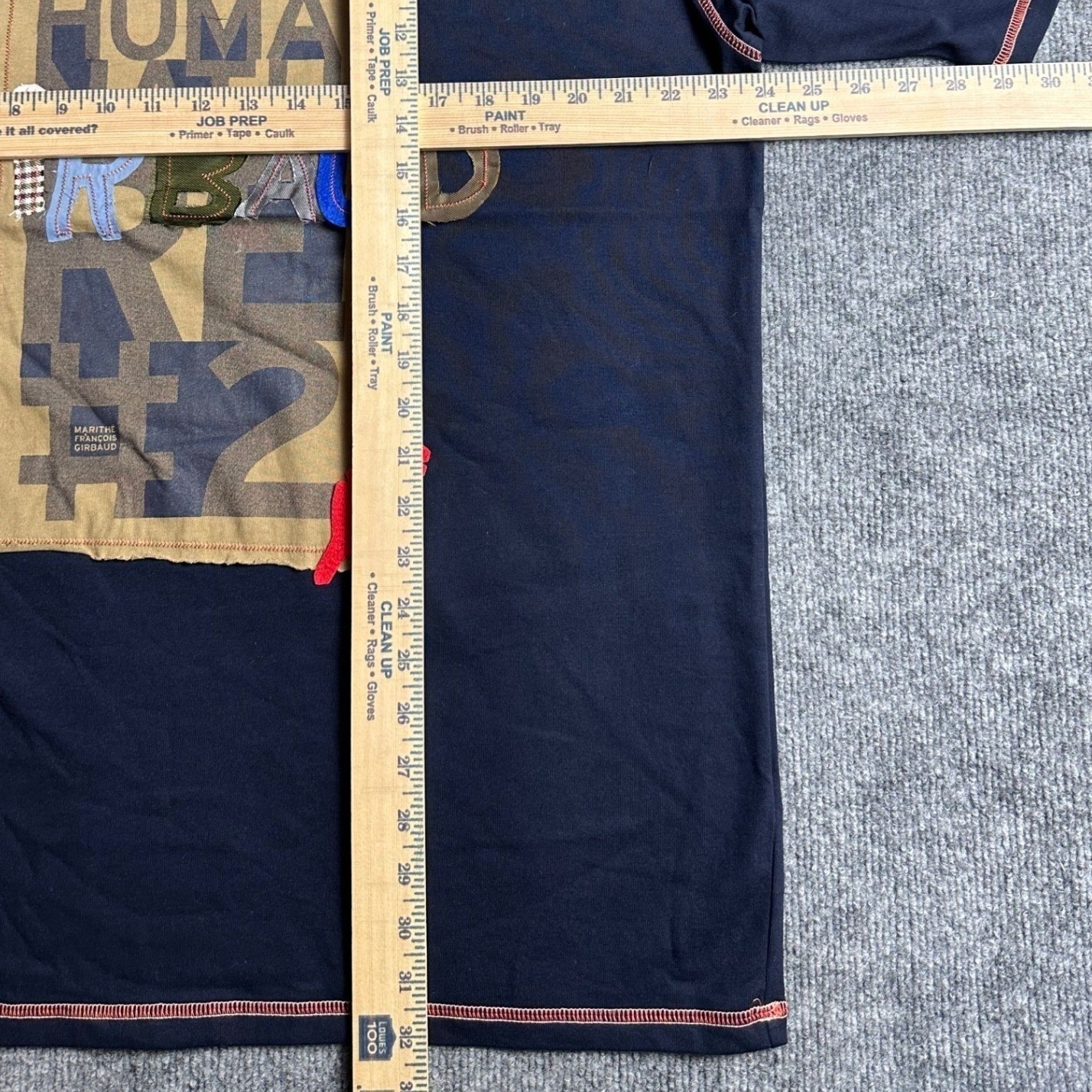 Vintage MARITHE FRANCOIS GIRBAUD Dark Indigo Cotton T Shirt 2XL Graphic Patch gallery