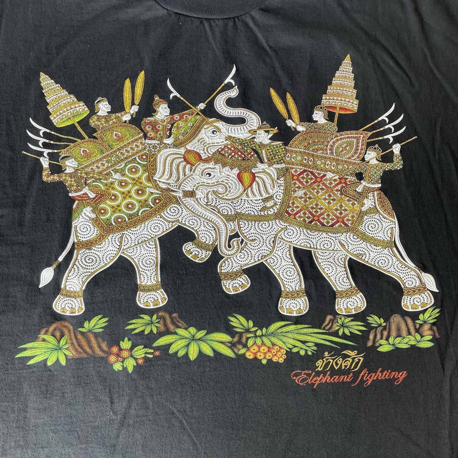 My Dream Thailand Elephant Fighting Short Sleeve Black Logo T-Shirt XL gallery