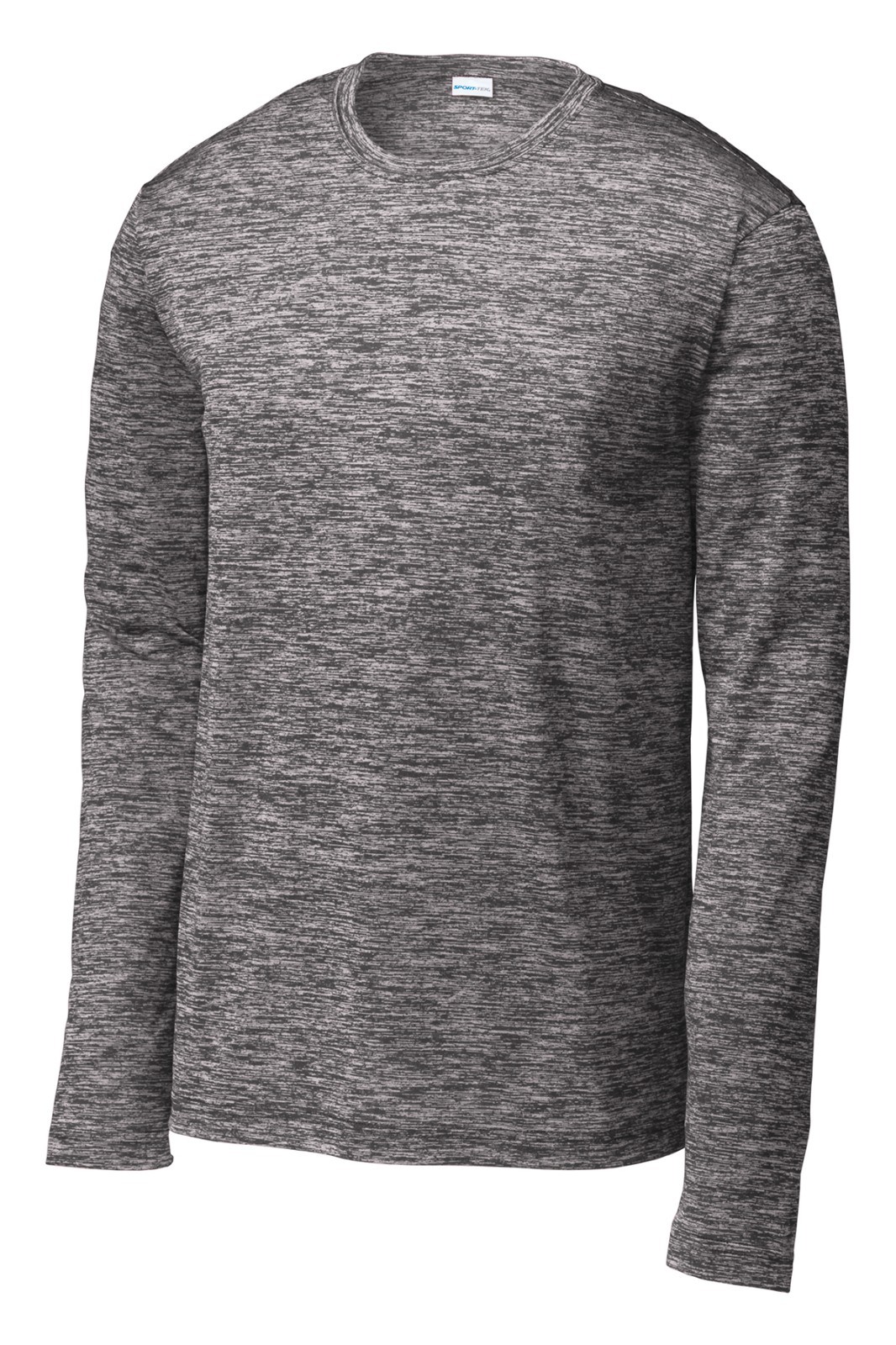 Sport-Tek Mens PosiCharge Long Sleeve Black Electric Heather Tee ST390LS size XL gallery