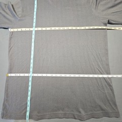 Lands End Gray Shirt Herringbone Stripe Long Sleeves Mock Neck Men’s Size L Tall