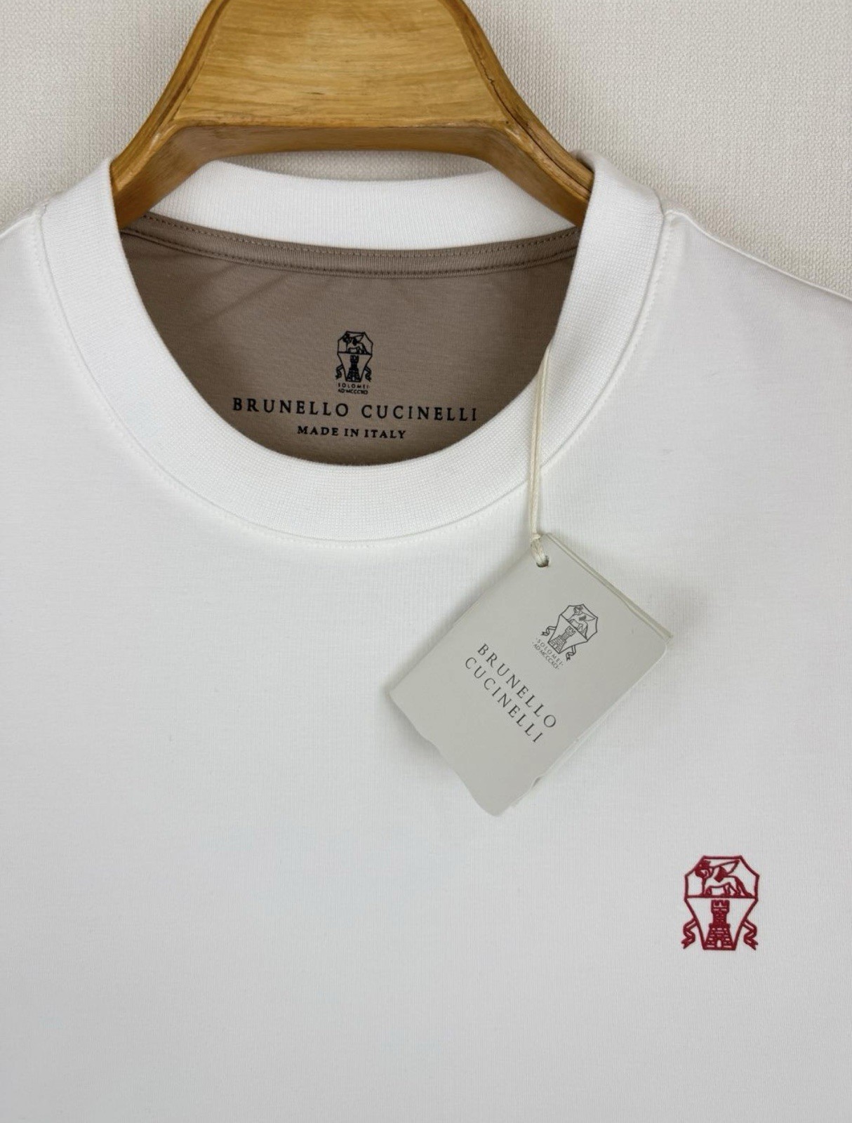Brunello Cucinelli White Cotton T Shirt For Men Size S gallery
