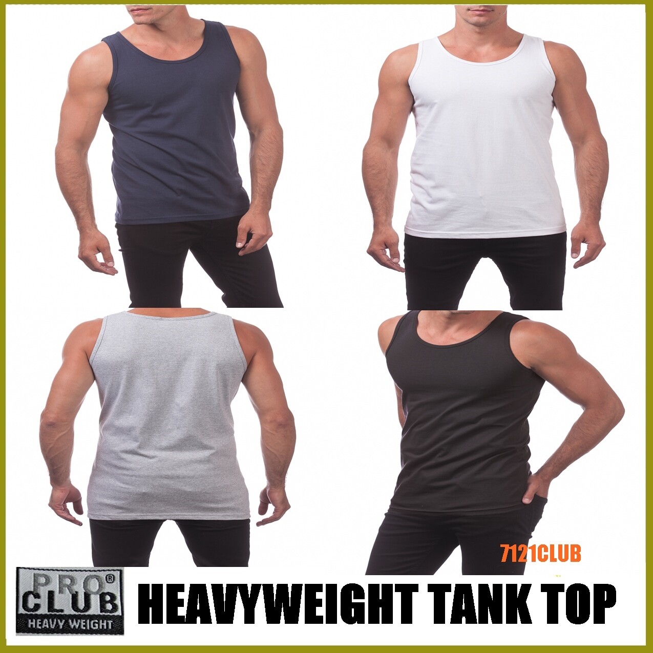PRO CLUB MEN'S TANK TOP HEAVYWEIGHT SLEEVELESS T SHIRTS PROCLUB MUSCLE TEE M-5XL gallery