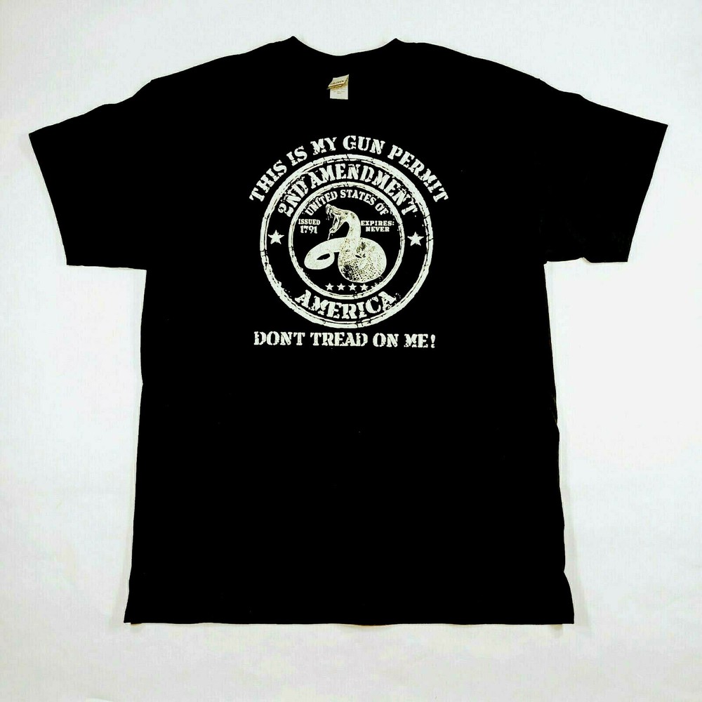 Men’s Distressed 2nd Amendment T-Shirt USA Patriotic Short Sleeve Graphic Tee
