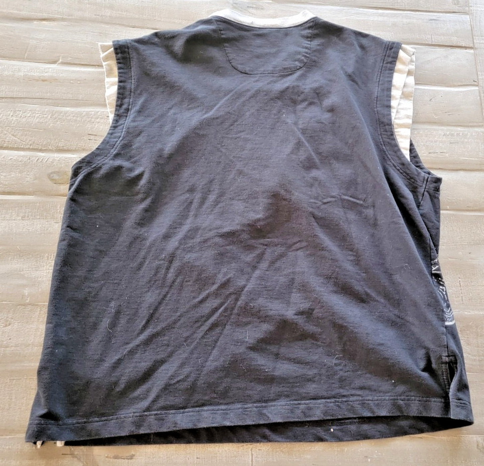 Vintage Raw Blue Mens 2XL Black White Grey Lace Up Buckle Sneaker Tank Top Shirt gallery