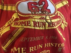 Vintage 90s Mark Mcgwire Home Run Record T-Shirt MLB Lee Sports Large Red 1998