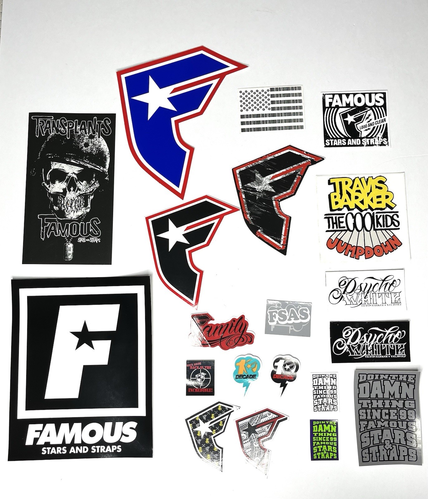 Famous Stars And Straps 20 Sticker Set Blink 182 Transplants Travis Barker gallery