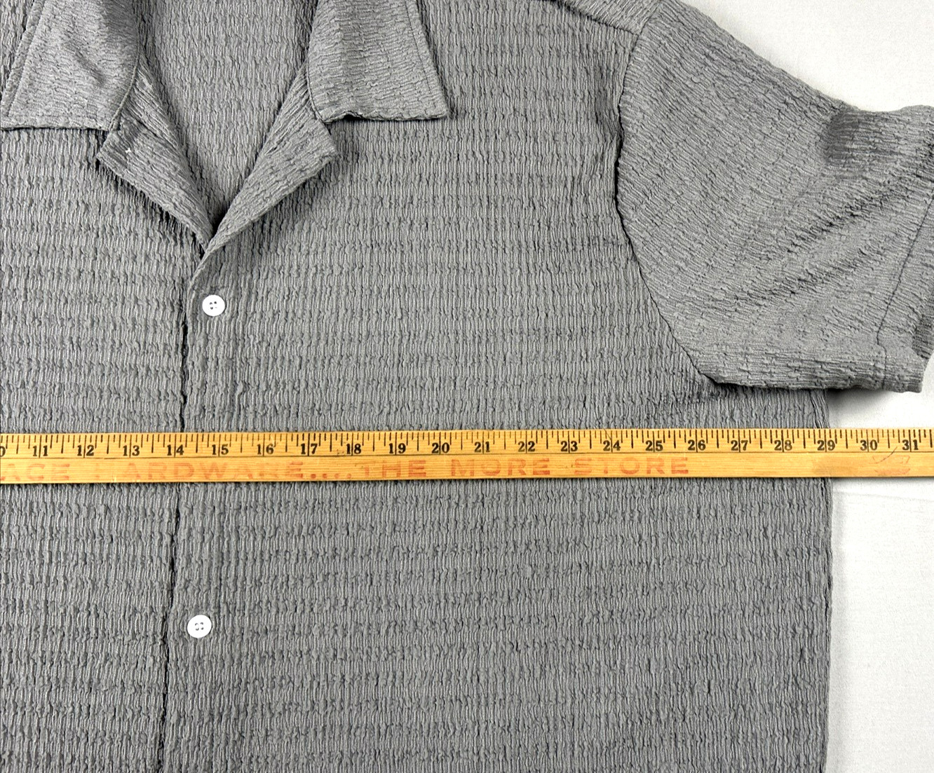 Men’s 4XL Gray Textured Fabric Shorts Sleeve T-shirt Soft Corrugated Stretch gallery