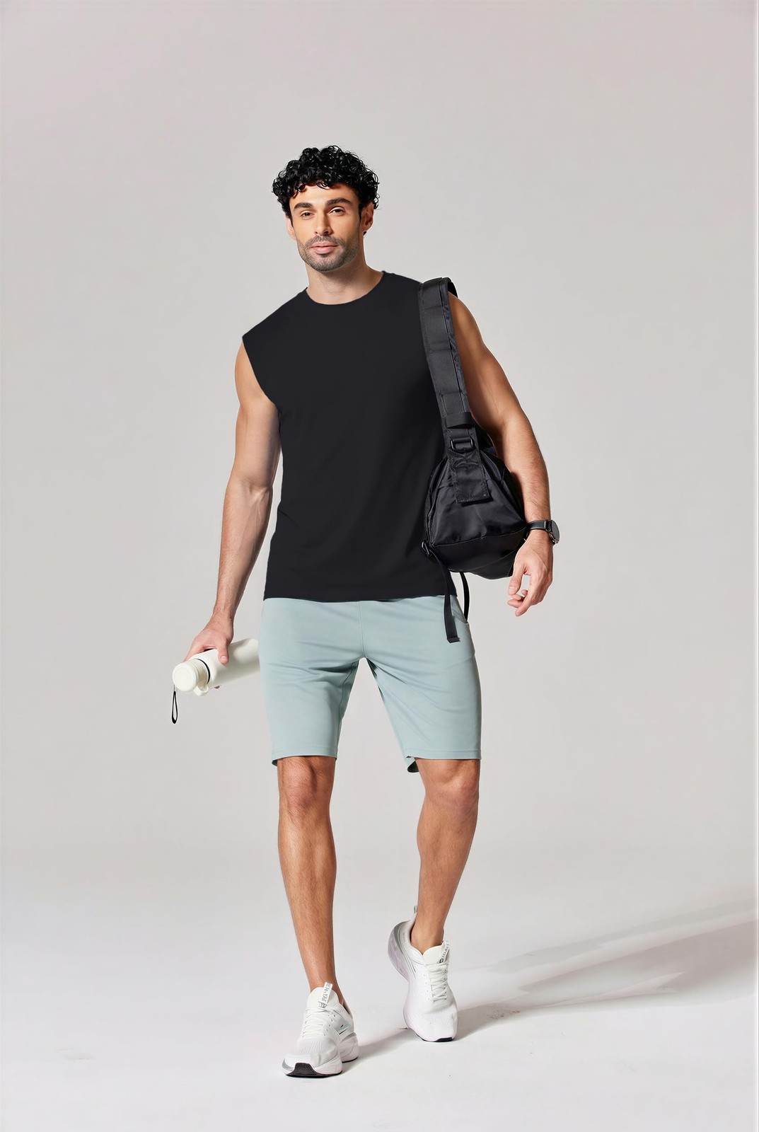 Mens Workout Tank Tops Cotton Sleeveless Tee Shirts Men Muscle Gym Shirts Run... gallery