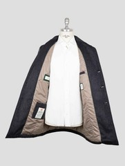 NEW LUIGI BORRELLI DARK GRAY VIRGIN WOOL CASHMERE OVERCOAT US 46 – EU 56 BOR21
