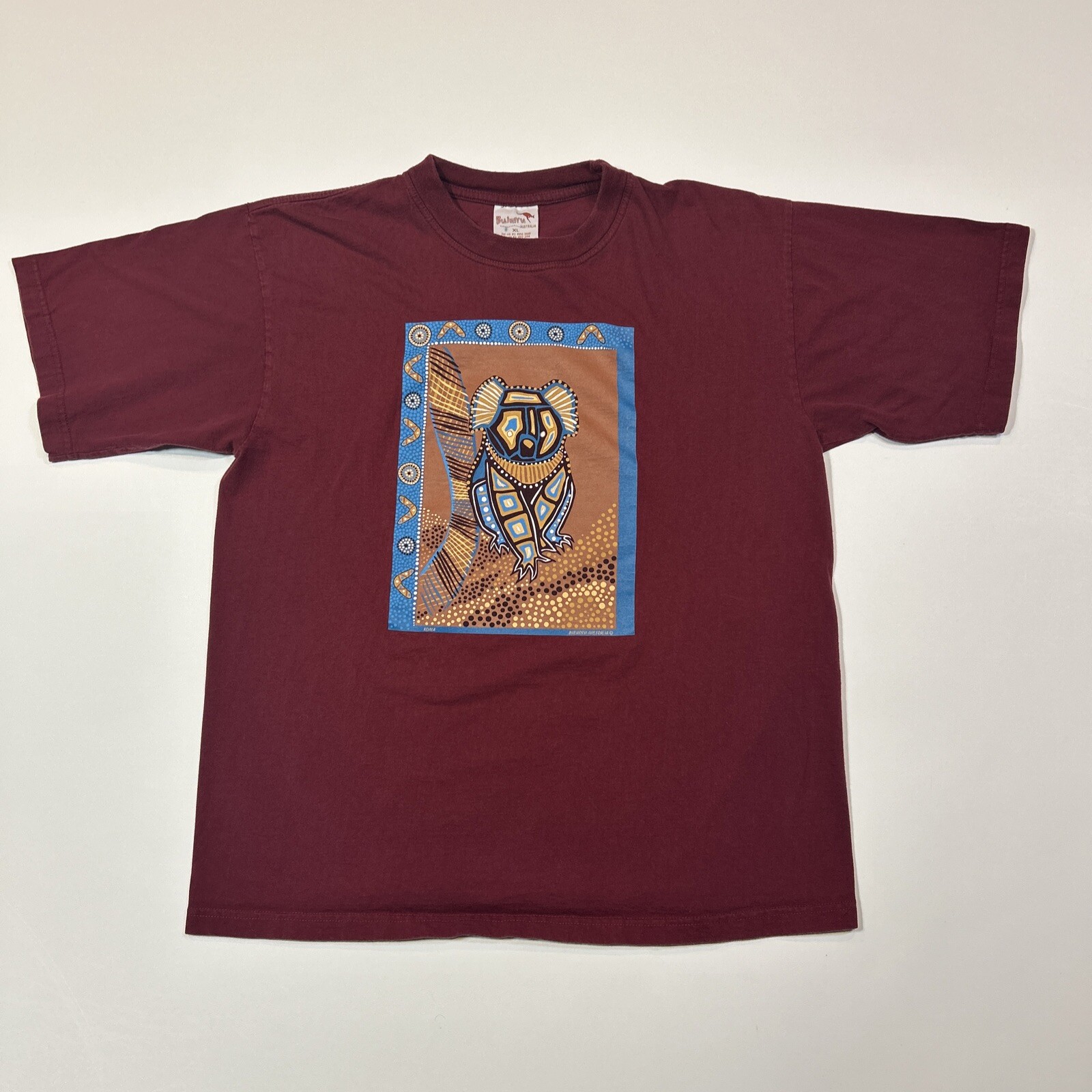 Vintage Australia Shirt Adult XL Extra Large Red Koala Tribal Animal Tee Mens gallery