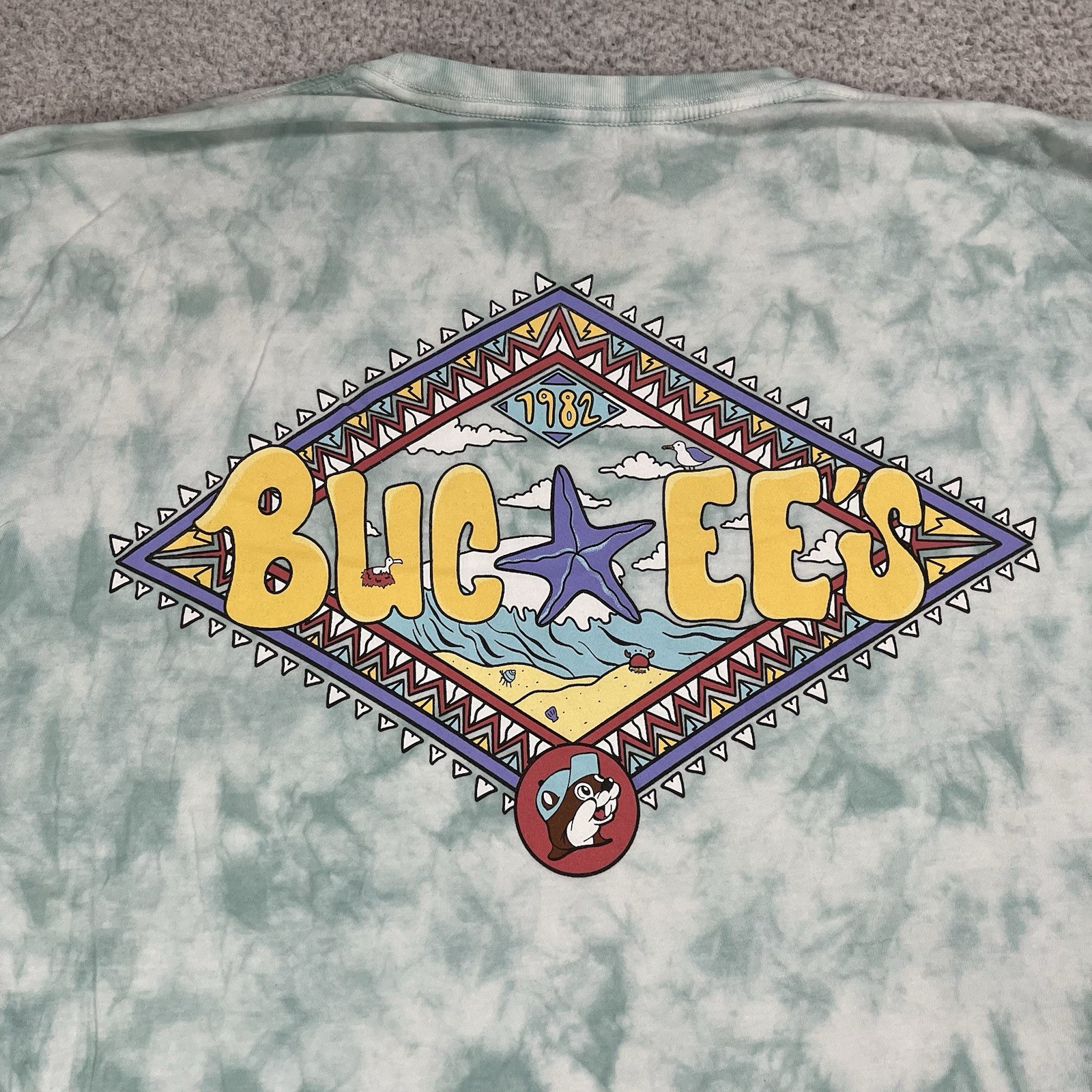 Bucees Shirt Mens 2XL Tie Dye Beach Outdoor Logo Beaver Short Sleeve gallery