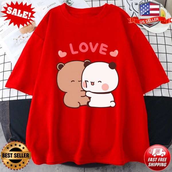Panda Bear LOVE T Shirt Cotton Bubu Dudu Couple T-Shirt, Valentine Gifts S to 5X gallery