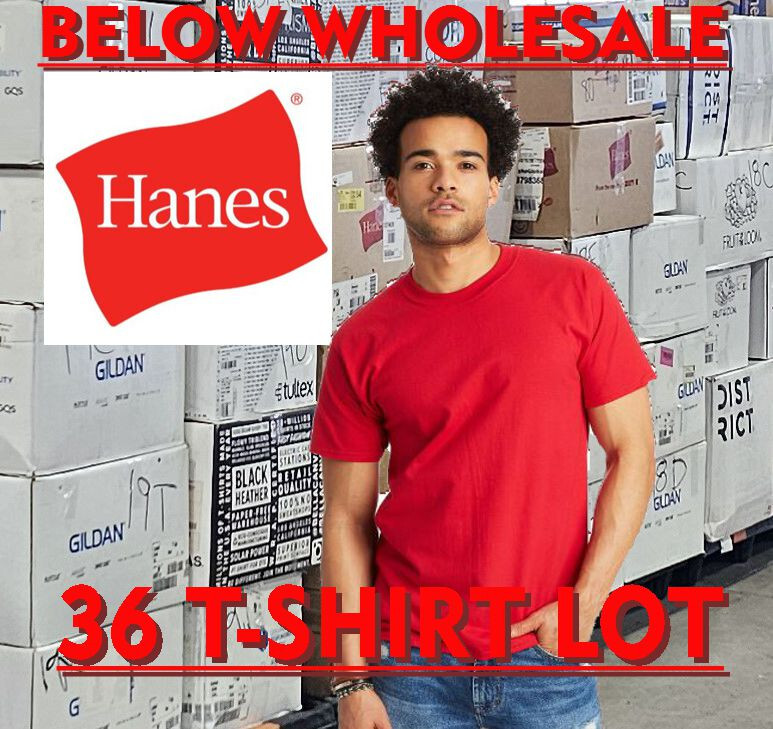 Below WHOLESALE Blank DiY T-Shirt - 24 2XL Deep Red HANES 5180Bulk Lot gallery