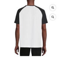 George Men’s White & Black Semi-Fitted Pullover Raglan Short Sleeves T- Shirt