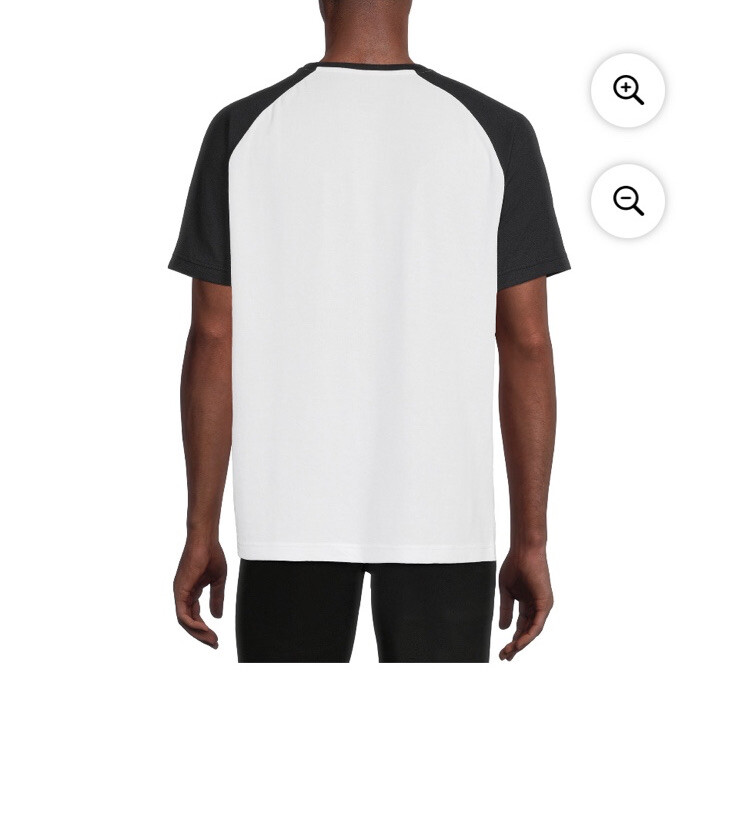 George Men's White & Black Semi-Fitted Pullover Raglan Short Sleeves T- Shirt gallery