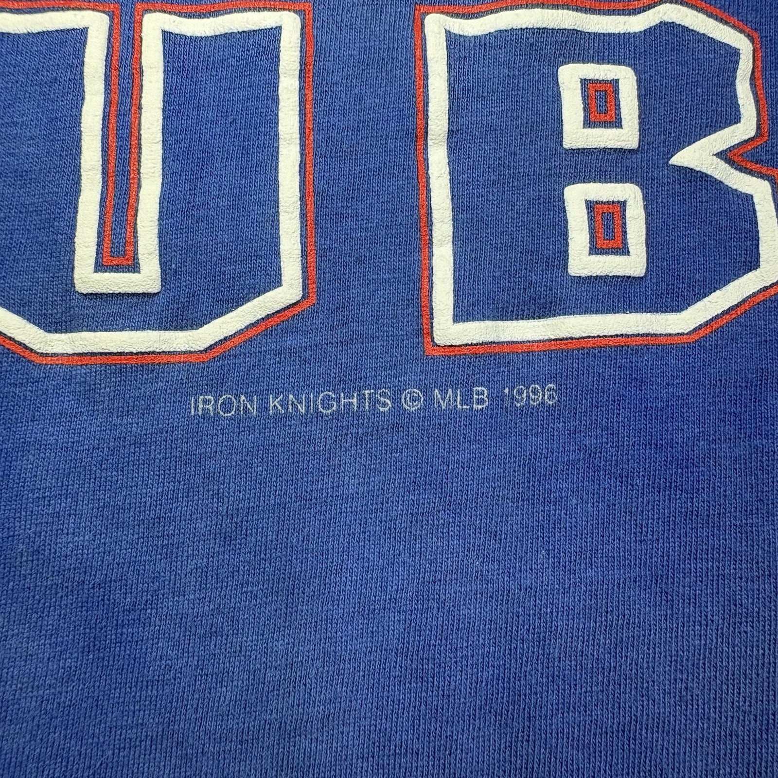 Vtg 1996 Chicago Cubs Shirt XL Iron Knights Pro Edge Colorblock Distressed 90s gallery
