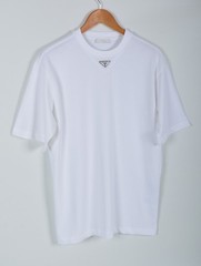 Prada White Triangle Logo T-Shirt Men’s Large Cotton Short Sleeve