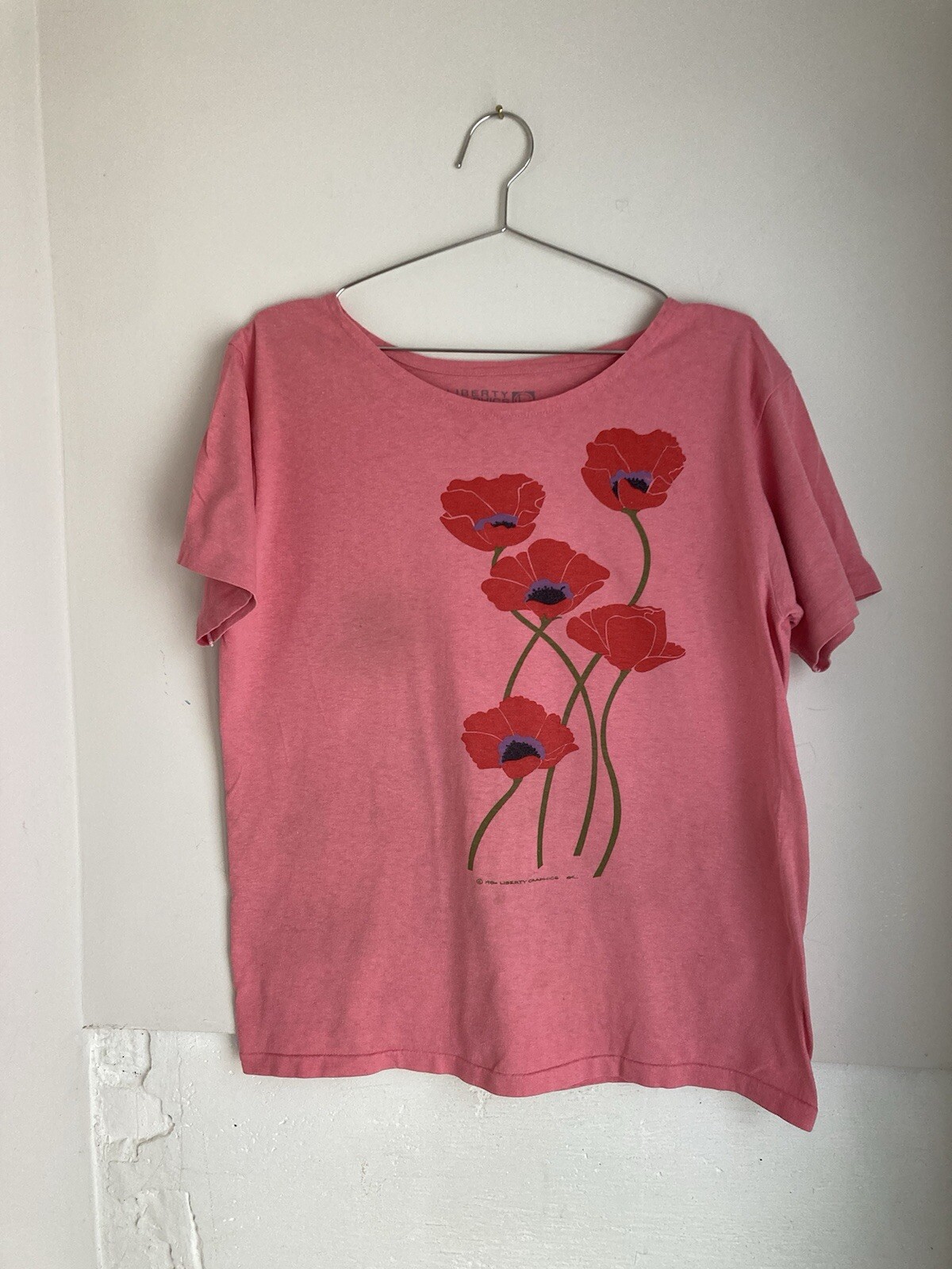 80’s Liberty Graphics Screen Printed Poppy Tshirt Large