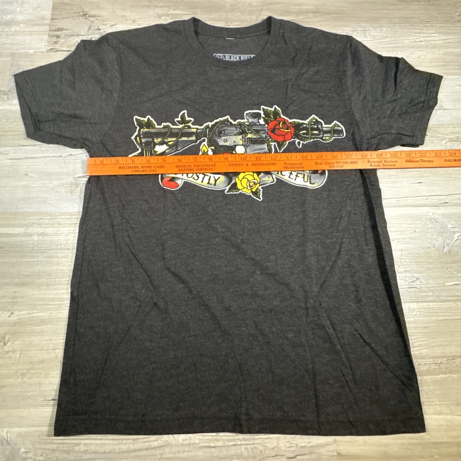 Black Rifle Coffee Mostly Peaceful T Shirt Mens Size Medium Black New gallery