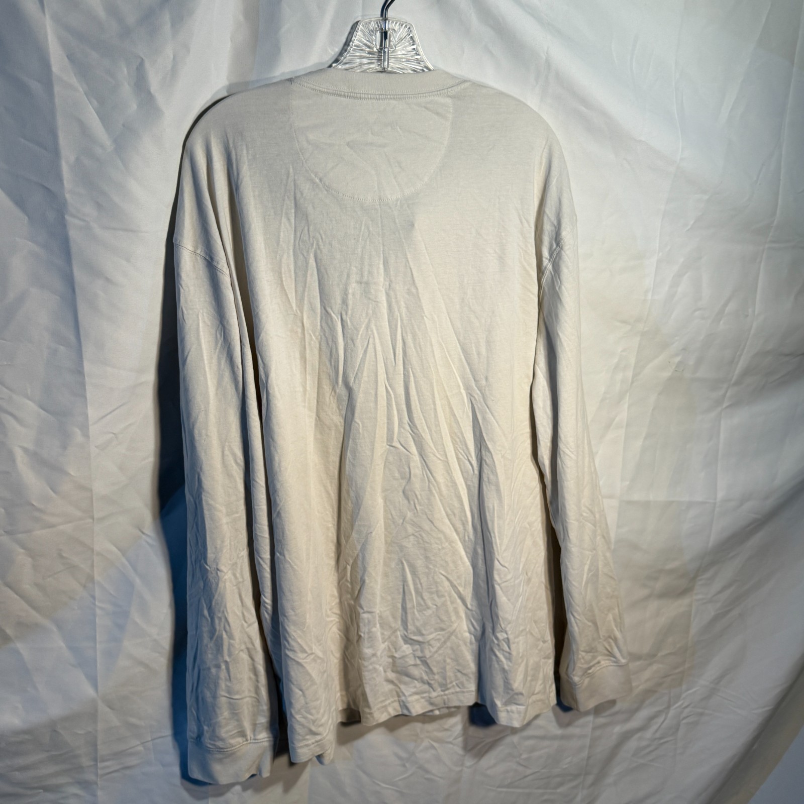 Mens Goodfellow Co Cream Ivory Henley Button Solid Men's XXL Long Sleeve T-Shirt gallery
