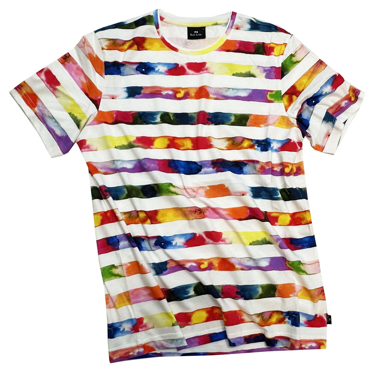 PAUL SMITH 100% COTTON MULTICOLOURED T-SHIRT / TOP BRAND NEW TAGS RARE SZ-S gallery