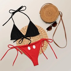 Mouse Design Recycled String Bikini Set Women Swimwear Beach Bathing Suit
