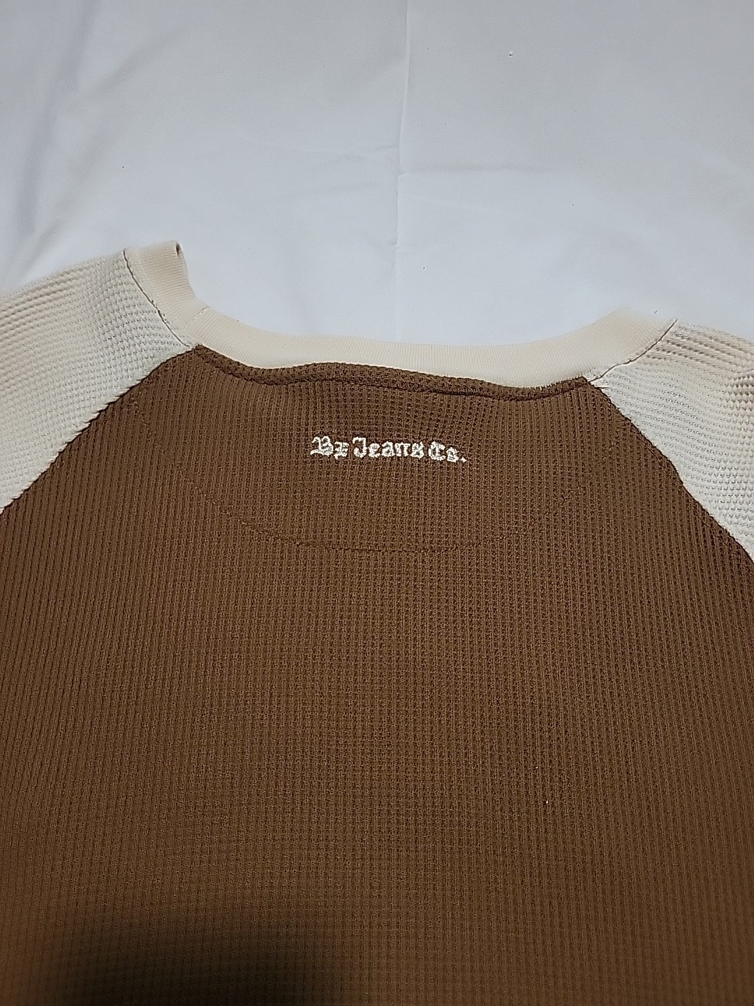 Brooklyn Xpress Brown Embroidered Y2k Vintage Waffle Knit Thermal Size XL gallery