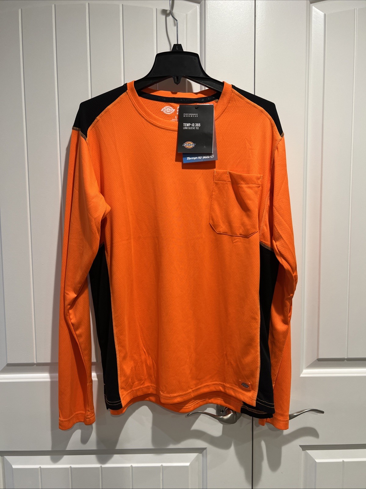 Dickies Men’s Shirt Temp-iQ Performance Cooling Long Sleeve Neon Orange Workwear