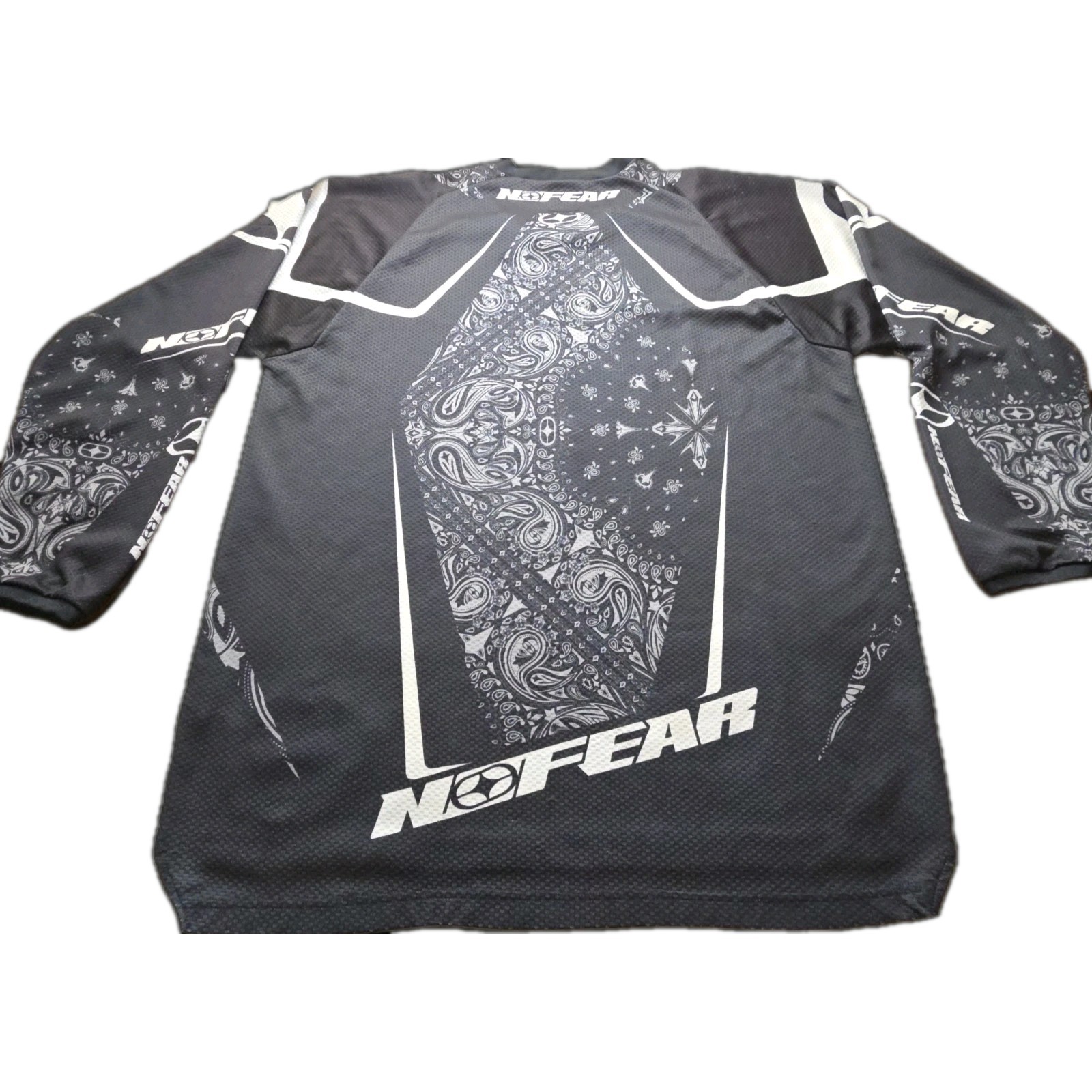 No Fear Rogue Series Motocross Jersey Mens XL Black White Paisley Y2K MX BMX gallery