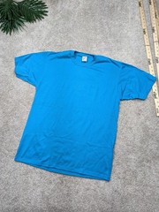 Vintage Jerzees Shirt Mens Large Blue 50/50 Blank Crewneck Tee Made USA