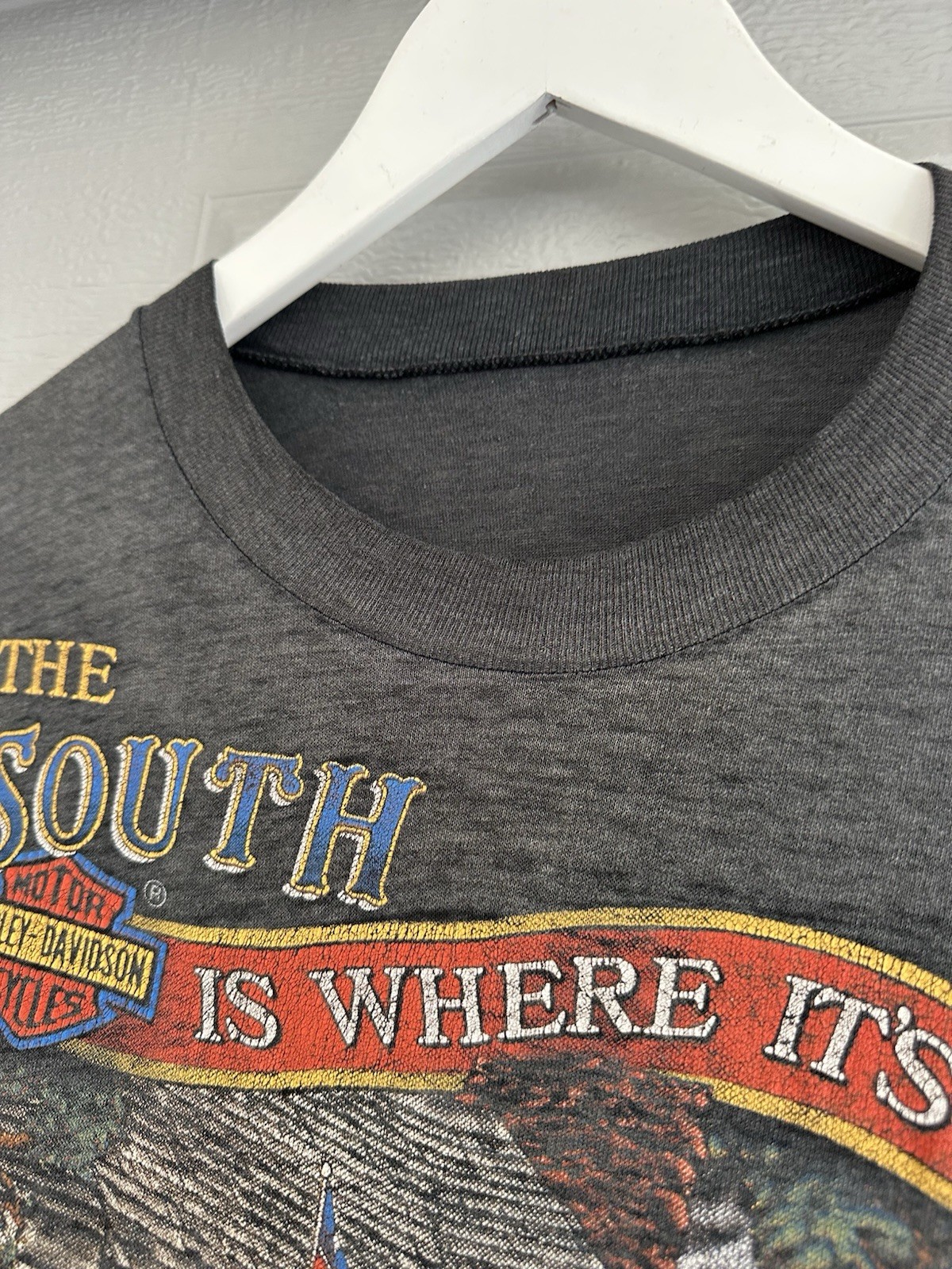 Vintage 3D Emblem Harley Davidson “The South Is Where It’s At “ T-shirt gallery