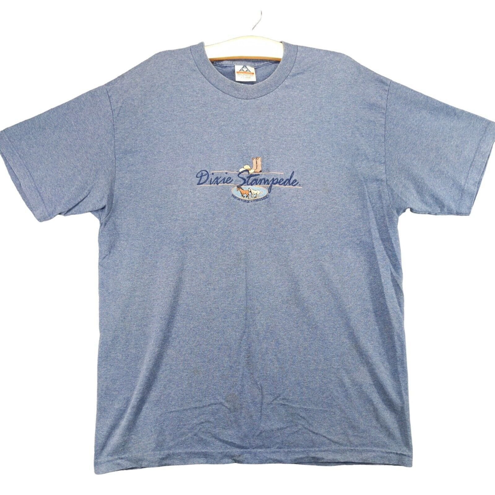 Alstyle Apparel Dixie Stampede Embroidered T-Shirt Mens XL Blue Polycotton gallery