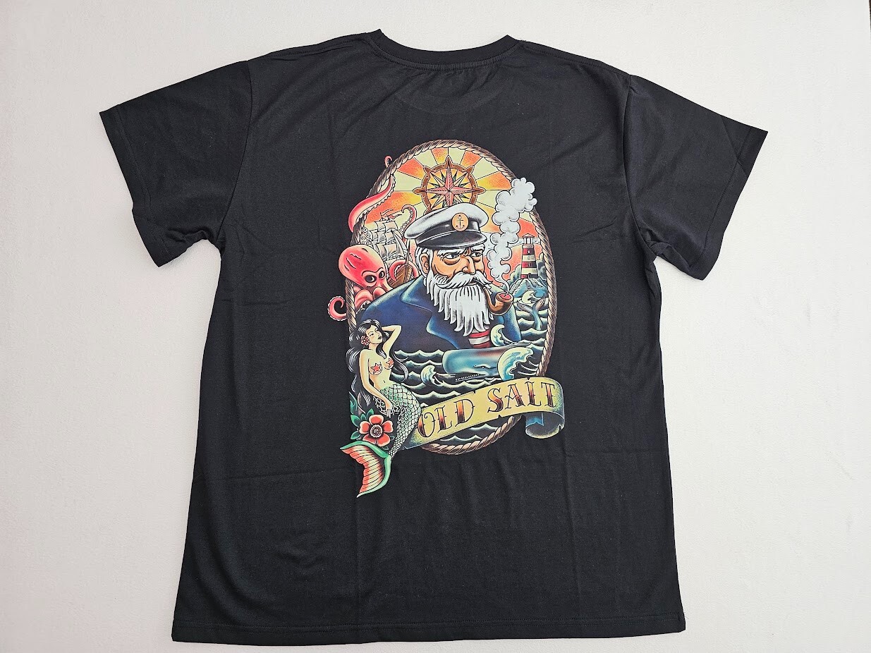 Old Salt T-Shirt Sailor Sailing Sailboat Tattoo Skipper Mermaid Lighthouse, XL gallery