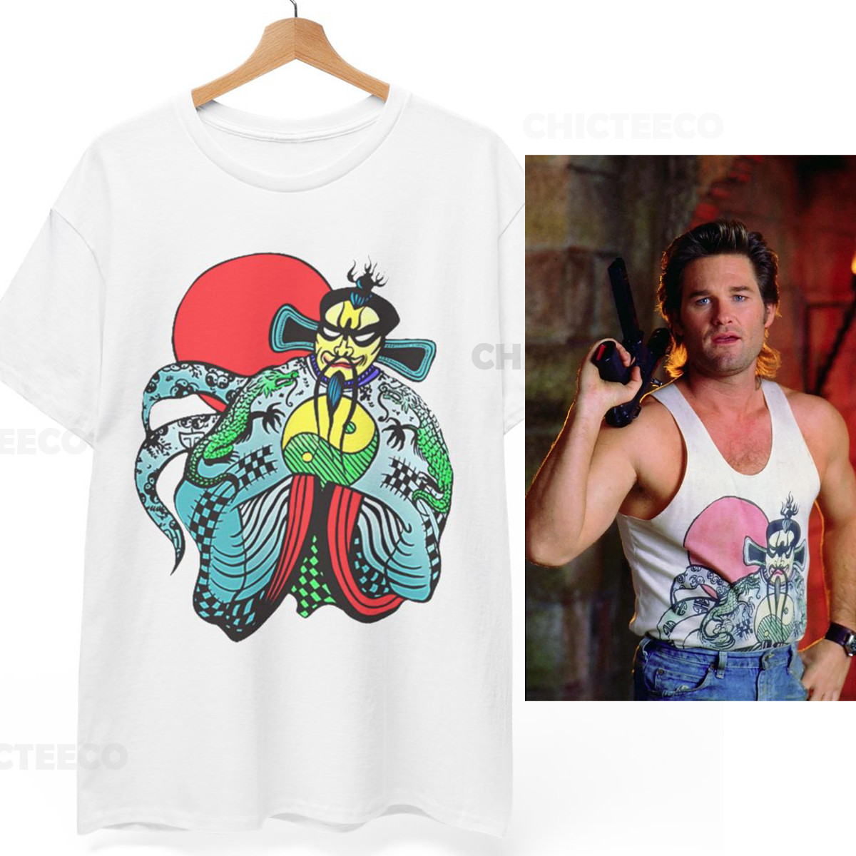 Big Trouble in Little China T-Shirt Jack Burton Fu Manchu Reality Glitch Unisex gallery