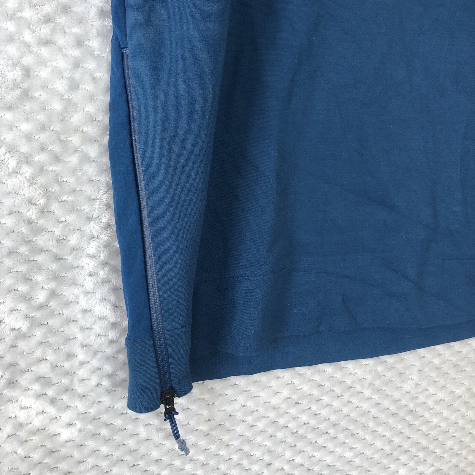 ADIDAS T Shirt Mens M Navy Side Zip Crew Neck Thick Sleeve Logo Sample RARE gallery