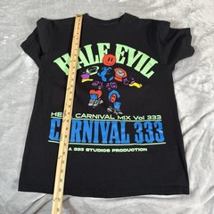 Half Evil 333 Carnival Graphic Crewneck T Shirt Mens Medium Slim Fit Black