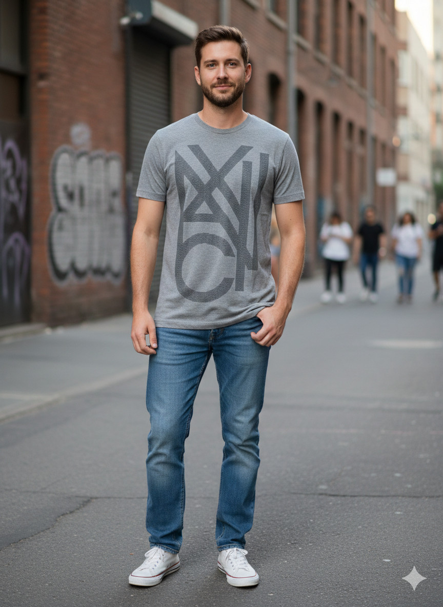 ARMANI EXCHANGE Heather Grey AX-10 Short Sleeve Slim Fit Designer T-shirt NWT gallery