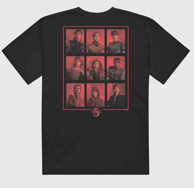 Horror Movie Fan Vintage Style Season 5 Characters Grid Tee gallery