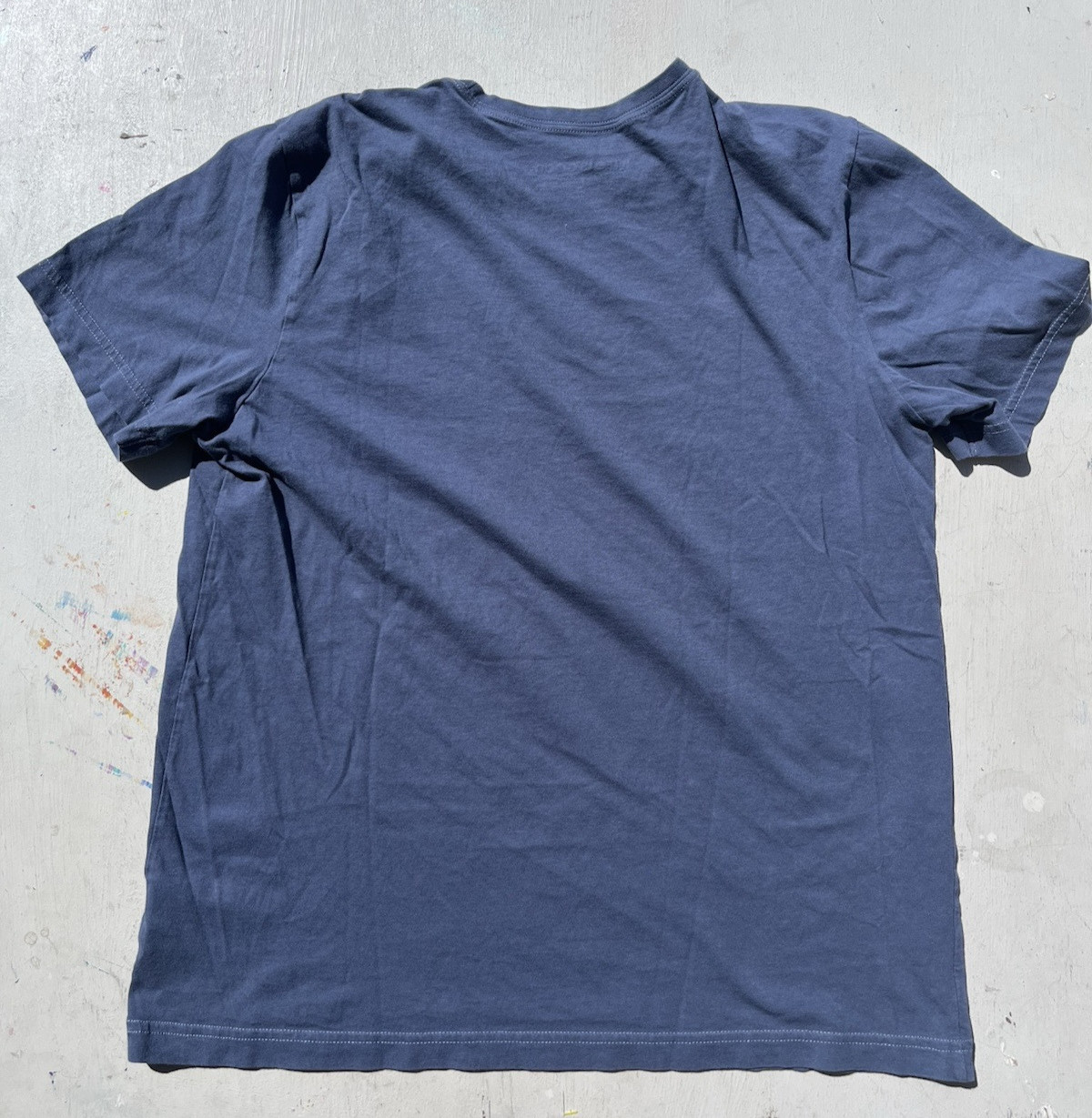 Men's Life is Good T-Shirt Blue Spell Out L Dad Classic City Outdoor Camp Hike gallery