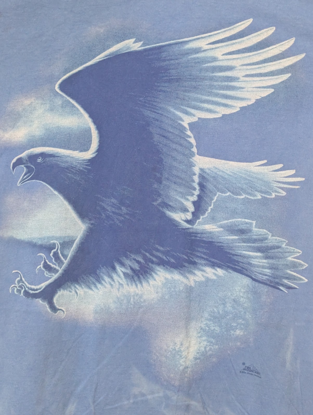 The Mountain Men’s T-shirt Blue Bald Eagle Vintage Leather Tag XL #4033 EUC