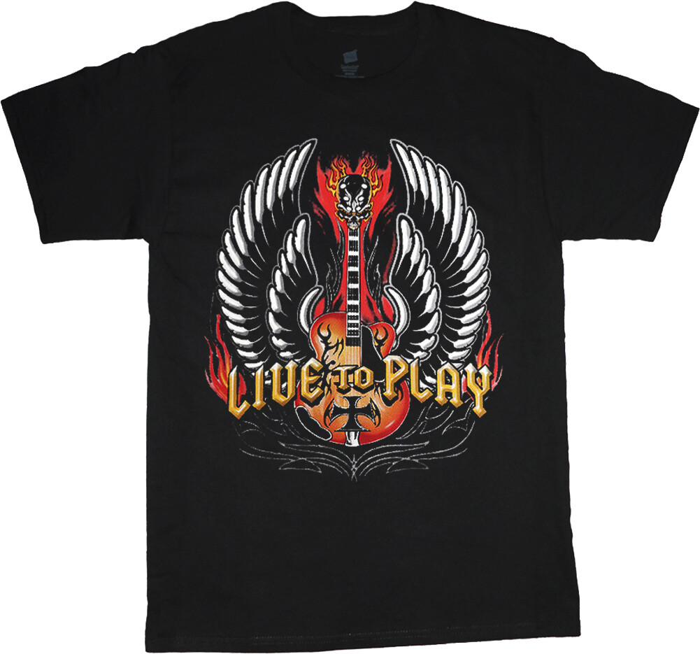 Live To Play Guitar T-shirt Mens Graphic Tee Clothing Apparel gallery