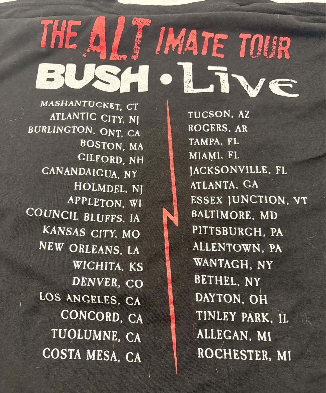 Bush Live ALTimate Tour Shirt Mens 2XL Black Concert Tee T-Shirt The Thread Shop gallery