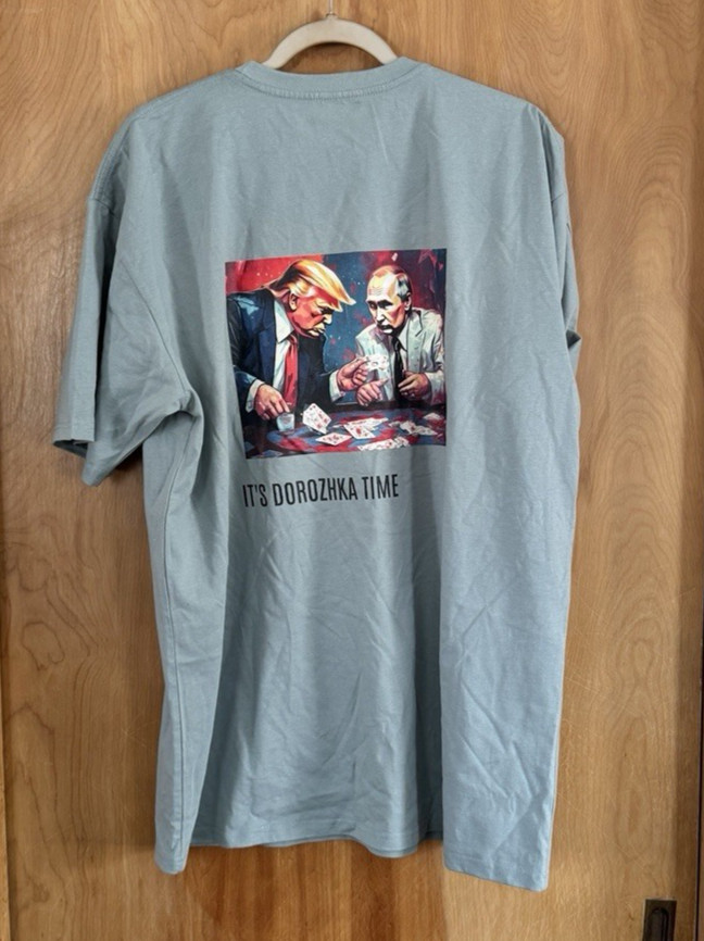 Men’s Trump & Putin Playing Cards Dorozhka Time T-Shirt Tee Size XL NEW