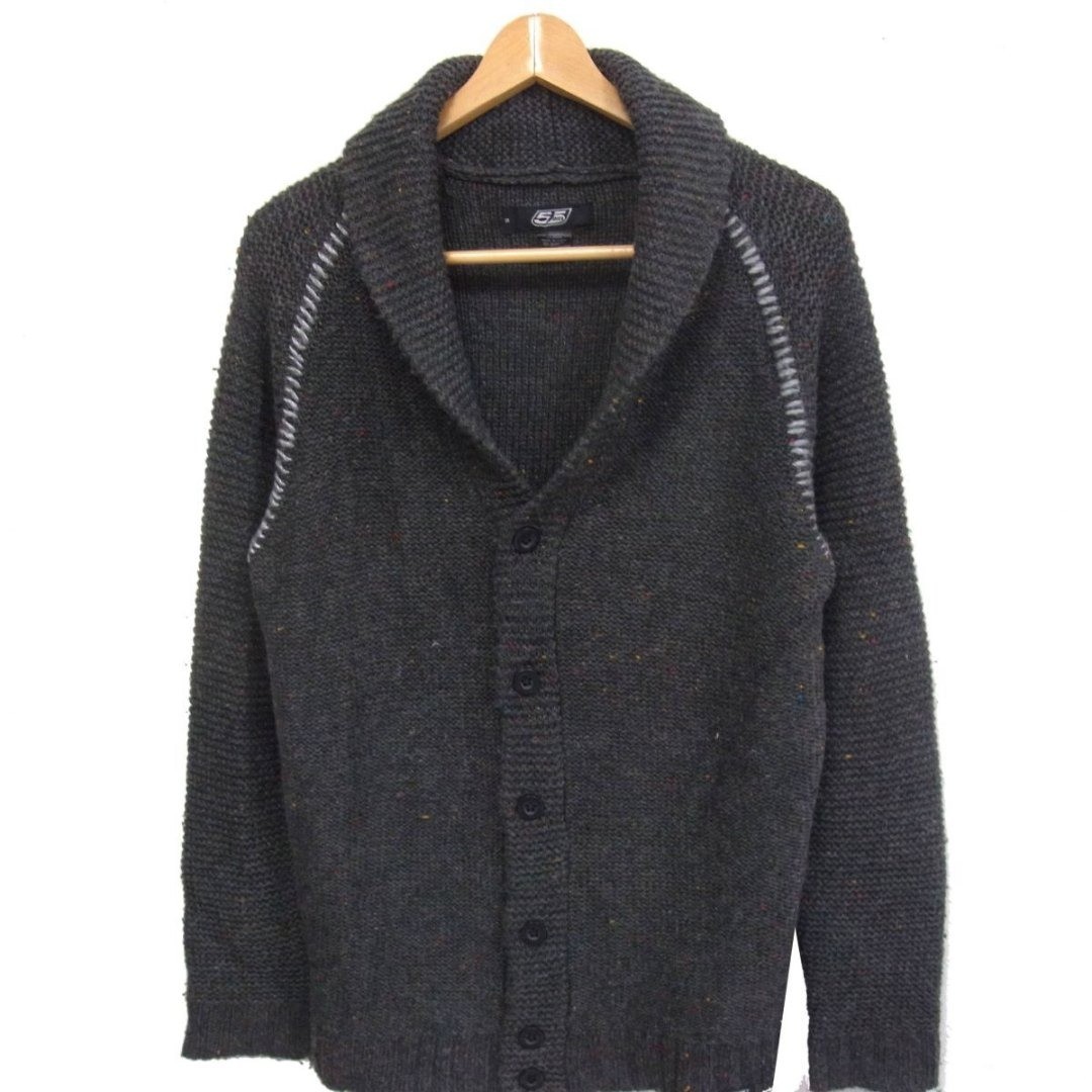 Diesel Knit Cardigan Men M Gray Wool Blend Unique Design Japan gallery