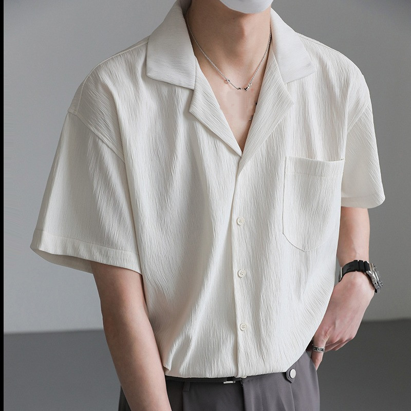 New Loose Casual Men’s Summer Fashion Short Sleeve Blouses Street Tops Party