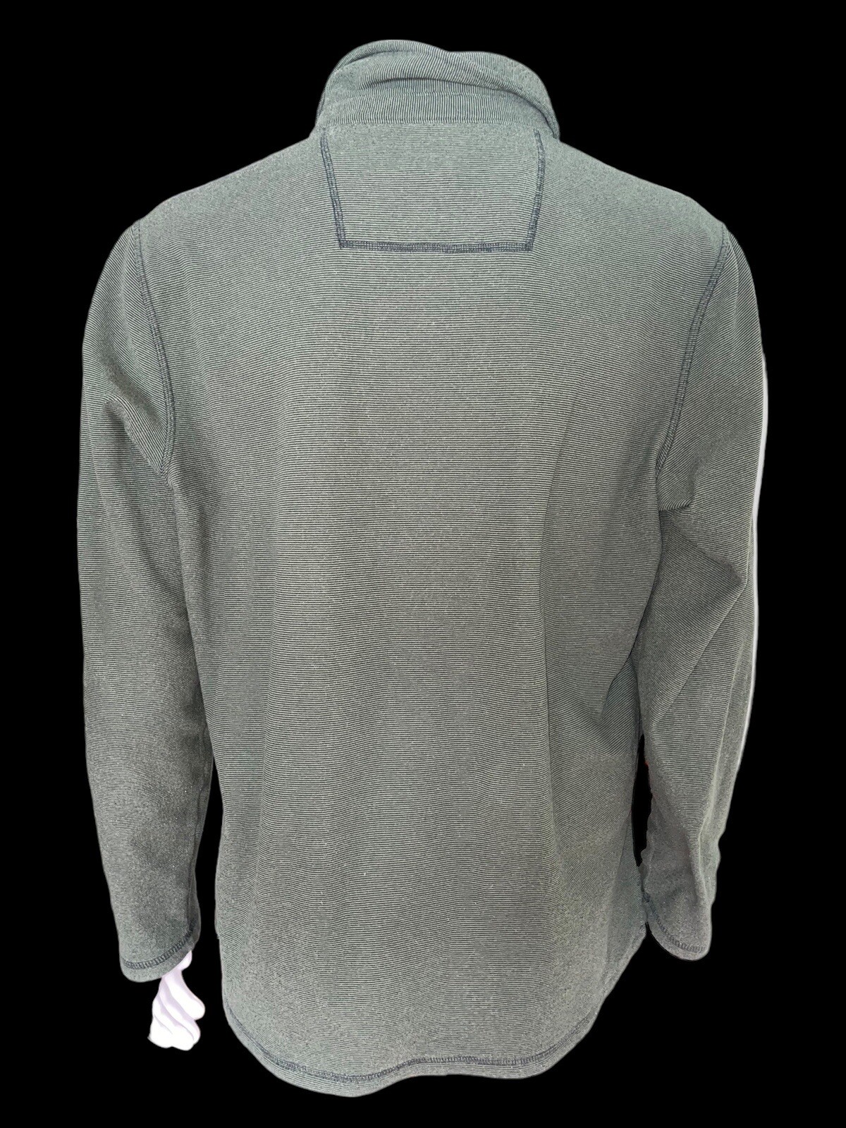 Mens LL Bean Long Sleeve Shirt Large Outdoor Army Green 1/4 Button Pull On gallery