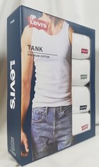 Levi’s 4 Pack Tank Tops L White Premium Cotton, Tag-Free Levis SHIPS FREE!