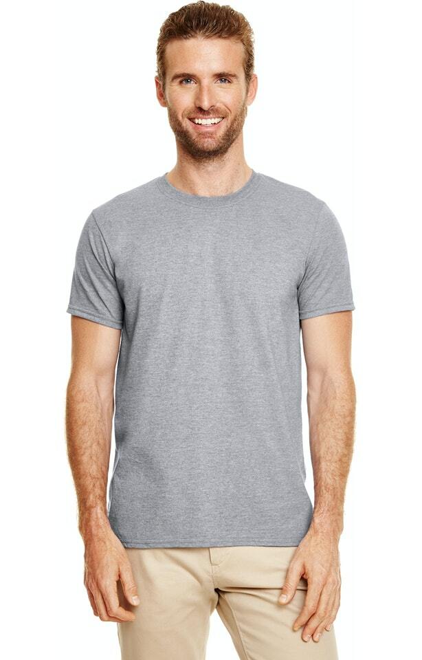 Gildan G640 Adult Unisex Softstyle® tshirt MD Medium Heather Sport Grey Shirt gallery