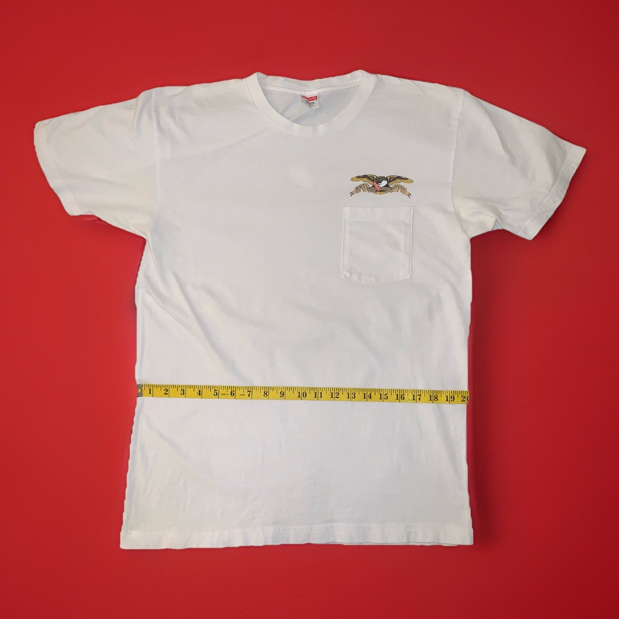 Supreme Anti Hero Skateboards Shirt Mens Large White Pocket Tee Eagle SS16 Y2K gallery